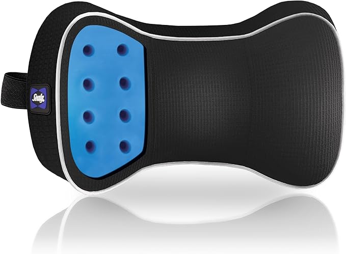Sealy Memory Foam Neck Pillow for Car or Office Chair – Cervical Neck Pillow, Cooling Car Headrest Pillow or Office Chair Cushion for Neck