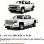 Coverado Chevy Silverado Seat Covers, Faux Leather Seat Covers Fit for Chevy Silverado GMC Sierra 2007-2025 1500, 2015-2025 2500HD 3500HD Crew Double Extended Cab (Front, Black)