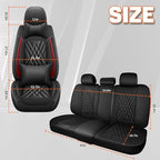 Car Seat Covers Compatible with Toyota Camry 2012-2026 Durable Waterproof Automotive Seat Covers Stretchable Fabric Material,Airbag Compatibility,Premium Nappa Leather(Black Red,Full Set with Pillow)