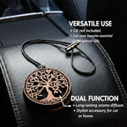 Wood Car Air Freshener — Tree Of Life Handmade Unscented DIY Essential Oil Hanging Diffuser with Felt Insert — Add Your Own Oils — Refillable — Car/Truck/SUV — Cardboard Box