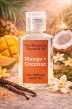Car Diffuser Oil Refill 1 oz – Essential Oil Car Air Freshener Refill for Hanging Car Diffuser, Long Lasting Fragrance Oil, Phthalate Free, Multiple Scents. | Mango & Coconut