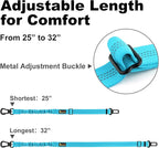 Plutus Pet Dog Seat Belt for Car, Adjustable Dog Car Harness with Carabiner Clip, Reflective Safety Dog Seatbelt Leash with Elastic Bungee, Cyan