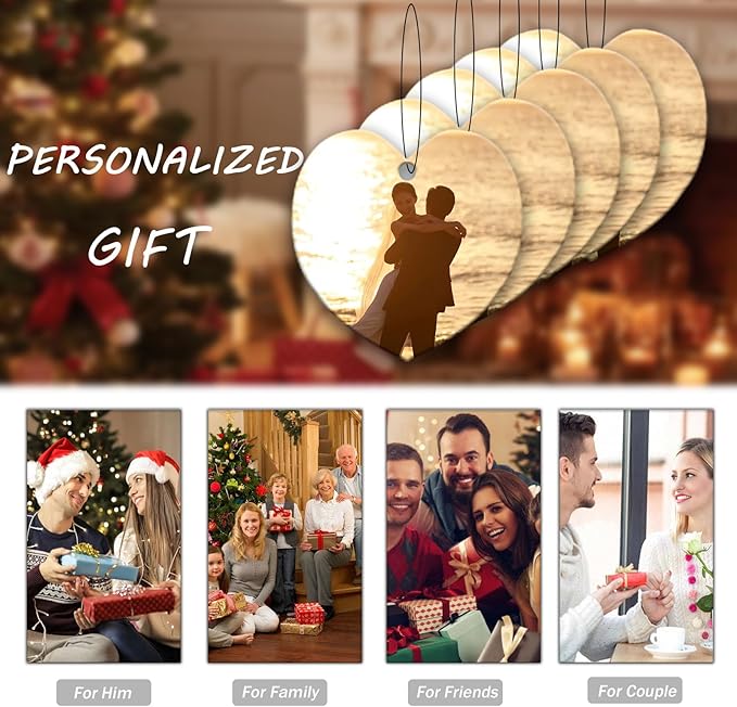 Custom Air Fresheners with Picture-Personalized Air Freshener for Car-Hanging Air Freshener for Wardrobe,Bathroom,Livingroom (Heart 5pcs)