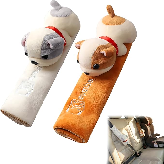 2-Pack Ultra-Soft Seat Belt Pads | Universal Comfort & Protection for People & Pets，Soft and Comfort