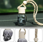 Skull Air Freshener Car Hanging, Car Air Freshener Cars Diffuser Bottles, Refillable Perfume Bottles Pendant Auto Interior Decor for Essential Oil Fragrance Aromatherapy Bottle Ornament (6 Pcs)