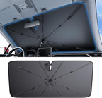 2025 Ice-Shield Car Windshield Sun Shade [100% Sun Block, 4th-Gen Cooling Tech] Reflective Heat Insulation, Portable Foldable Front Window Sunshade Umbrella for Sedans/SUVs - Universal Fit 57"x32"