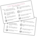 Reed Vent Car Oil Diffuser Care Instruction Card | 50 pk 2x3.5” Freshie Wood Top Car Freshie Insert Package for Selling to DIY Customers