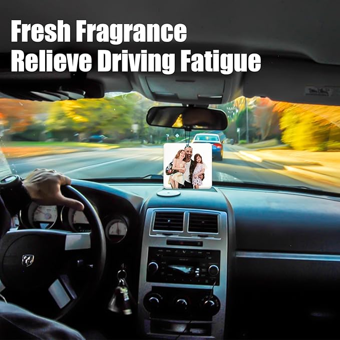 Custom Air Fresheners with Picture,Personalized Photo Air Freshener for Car,Customized Double Sided Dangle it Air Fresheners for Bedroom Bathroom Wardrobe Hanging Ornaments (1p-Square)