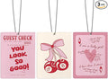 Cute Pink Car Air Freshener, Coquette Pink Bow Lucky 8 Ball Cherry Ace Card Air Freshener Hanging 3 Pcs for Cars Closet Drawer or Books, Girly Preppy Car Accessories Mirror Decor for Women