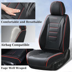 Coverado Seat Covers Full Set, Seat Covers for Cars, Car Seat Cover, Car Seat Protector, Nappa Leather Car Seat Cushion, Waterproof Car Seat Covers Front Seats and Back Fit for Most Cars (Redline)