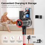 Cordless Stick Vacuum Cleaner, 40Kpa Powerful Suction Vacuum Cleaner with LED Headlight, Detachable Battery, 8-in-1 Lightweight Handheld Vacuums for Pet Hair Carpet and Hardwood Floor, Red