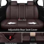 Nappa Leather Car Seat Covers Full Set, Brown Car seat Protector 5 Seats, Waterproof Car Seat Cushion, Universal Automotive Seat Covers Fit for SUV Truck Pick-up Sedan, Front and Rear