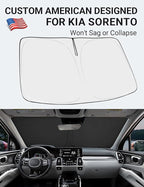 Proadsy Windshield Sun Shade for Kia Sorento 2021-2025 2026 4-Layer Foldable Front Sunshade Protector Sun Visor Blocks UV Rays Keep Car Cooler