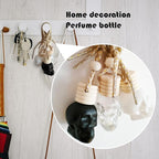 7PCS 15ML Skull Glass Bottle Set, Include Silica Gel Stopper, Wooden Cover, Dropper & Funnel for Car/Home/School Gift/Decoration/Office, White