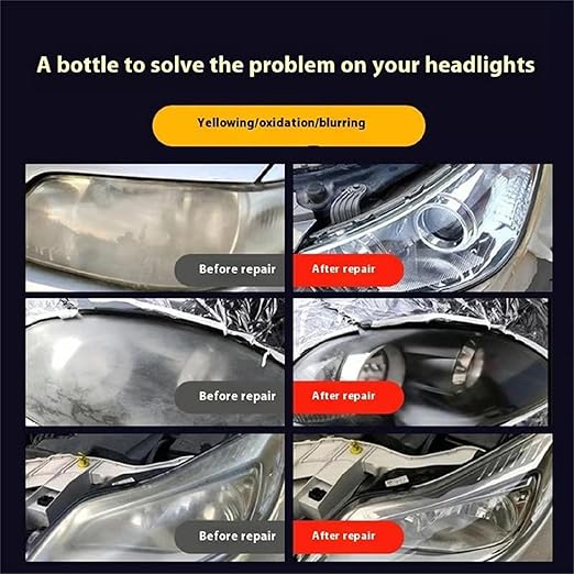 Automotive Headlamp Restoration Fluid Oxidized, Headlight Restoration Kits, Car Light Polisher Cleaning, Only for Headlight Cleaner Polishing.(10ML Coating+180ML Headlight Renovation Liquid)