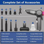 Car Vacuum，Handheld Car Vacuum Cleaner Cordless，20000Pa Vacuum Portable Cordless Powerful 120W Brushless Motor & 60 Min Runtime, 6-in-1 Portable (6000mAh Battery)