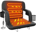 Suteck Dual-Side Heated Stadium Seats with Back Support, Wide Portable Stadium Chair, Foldable Bleacher Chair W/USB 3-Level Heating, 5 Storage Pockets for Outdoor Bleachers Camping Games