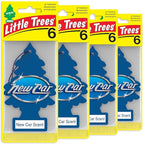 LITTLE TREES Car Air Freshener | Hanging Tree Provides Long Lasting Scent for Auto or Home | New Car Scent, 6-Packs (4 Count)