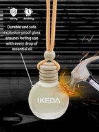 Ikeda Car Air Freshener: Hanging Car Smell Air Freshener | 10ml Hanging Car Perfume | Long Lasting Fragrance | Strong Scents Diffuser for Auto Home (Memory)
