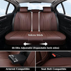 Coverado Front and Back Car Seat Covers, Leather Seat Cover for Cars, Automotive Seat Cover Full Set, Waterproof Universal Seat Cover, Luxury Car Seat Protector Seat Cushion Fit Most Cars, Coffee
