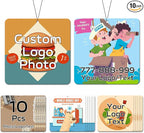 HINFKA 10-1000 Pcs Custom Air Fresheners with Picture – Personalized Double-Sided Car Freshener with Logo or Photo, Bulk Customized Gifts for Business Events and Branding (A02-Square)