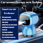 Robot Intelligent Aromatherapy Machine, Smart Cute Robot Car Air Freshener - Fine Spray/Fillable/Four-Gear Adjustment/Vibration Sensing/On-Off/Large Capacity Long-Lasting Fragrance/V3 (Blue, Ocean)