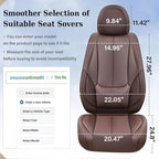 Coverado Seat Covers, Car Seat Covers Front Seats, Car Seat Cover, Car Seat Protector Waterproof, Car Seat Cushion Nappa Leather, Brown Seat Covers Carseat Cover Universal Fit for Most Cars