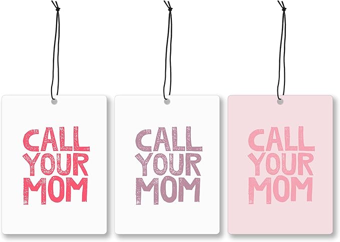 Mancheng-zi Funny Call Your Mom College Dorm Air Freshener 3Pcs, Back to School College Girls Gifts Air Freshener Hanging for Dorm Cars Closet Drawer or Books, Pink Funny Dorm Decor