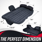 VaygWay Inflatable Car Air Mattress – 2 Pk Air Bed with Pump Kit –Portable Back Seat Travel Air Mattress – Camping Vacation Blow up Bed Cushion - Sleeping Pad with 2 Pillows - Universal Car SUV Truck