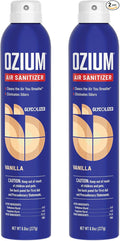 Ozium 8 Oz. Air Sanitizer & Odor Eliminator for Homes, Cars, Offices and More, Vanilla Scent, Pack of 2