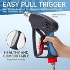 Pressure Washer Short Gun, 5000 PSI/10.5 GPM High Power Washer Spray Gun with 5 Nozzle Tips, 3/8'' Swivel Quick and M22-14mm Connect for Foam Cannon Car Wash