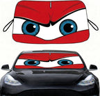 eygeufg Windshield Shade, Car Sun Shade for Front Windshield (Red, Tesla Model Y/3)