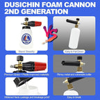 Foam Cannon for Pressure Washer, 1 Liter Bottle, 1/4 Inch Quick Connector, Professional Snow Foam Lance for Car, Glass, Wall, and Exterior Surface Cleaning