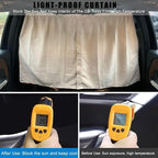 Car Divider Privacy Curtain, Blackout Suede Sun Shade Cover Front & Rear Seat Partition Space Divider Auto Van Truck Interior Accessories for Family Camping Baby Sleeping (Beige, Large)
