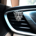 Leopard Car Accessories,2pcs Silver Leopard Head Car Air Freshener Vent Clip for Women Teens,Refillable Essential Oils Perfumes Diffuser
