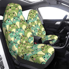Delerain Car Seat Covers Set 2Pcs, Cute Chubby Frog Universal Front Car Seats Vehicle Enterior Protector Suitable Fits Most Car Auto SUV Sedan Truck