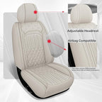 Car Seat Covers for Genesis GV70 2022-2025 2026, Full Set Premium Nappa Leather Waterproof Breathable Anti-Slip Airbag Compatible Car Seats Protector, Soft Car Interior Seats Cover (Beige)