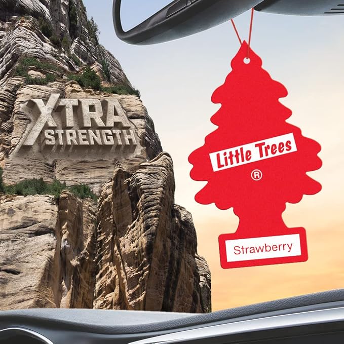 LITTLE TREES Car Air Freshener | Xtra Strength Provides Long-Lasting Scent for Auto or Home | Extra Boost of Fragrance | Strawberry, 24 Air Fresheners