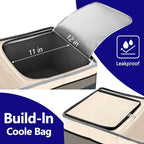 Trunk Organizer with Built-in Insulated Leak Proof Cooler Bag,Collapsible Cargo Organizer for SUV with Non Slip Bottom Strips,3 Large Compartments Foldable Waterproof Portable Car Storage Box