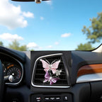 Car Air Fresheners Vent Clips for Women, Cute Dual Butterfly Diamond Rhinestone Sparkly Bling Air Freshener Accessories