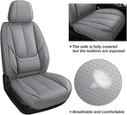 Leather Car Seat Covers,Car Seat Covers Full Set,Automotive Seat Covers 5 Seats,Fit for Most Cars SUV and Most Sedans Grey