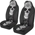 Sugar Skull Car Seat Cover Anti-Slip Back Fabric Soft Automobile Front Seat Covers Easy to Install All-Season Protection Universal Vehicle Accessories