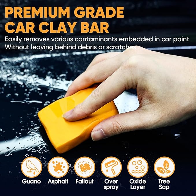 Car Clay Bar 4 Pack 400g, Premium No Scratch Magic Clay for Car Wash, Auto Detailing Cleaner for Auto, SUV, RV, Truck & Glass