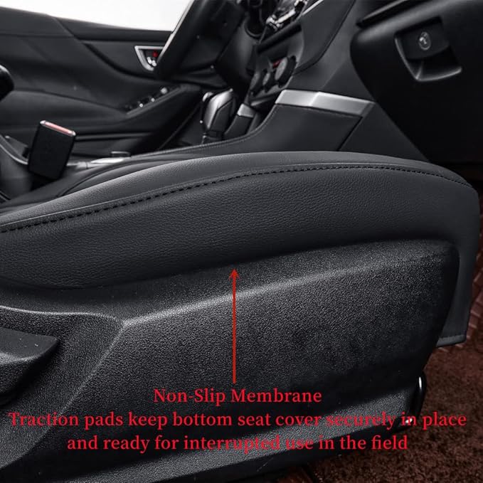 coverdream Forester Seat Covers Custom Fit for 2025 2026 Subaru Forester Base,Limited,Premium,Sport,Touring,Full Coverage,Airbag Compatible,Waterproof Leather Seat Protector(Full Set,Black/Red)