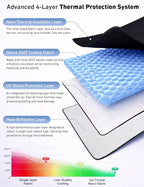 EcoNour Windshield Sunshade Compatible for Ford Fusion 2006-2010 2011 2012, Sun Visor for Front Windshield & Window Sun Shade Cover, UV Heat Blocker & Protector, Car Accessories