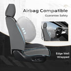 Coverado Car Seat Covers Front, Seat Covers for Cars, Waterproof 2-Pack Car Seat Cushions, Leather Carseat Seat Protectors, Universal Seat Covers Fit for Most Sedans SUV Pick-up Trucks(Gray&Black)