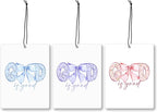 Mancheng-zi God Is Good Coquette Christian Car Air Freshener 3Pcs, Cute Preppy Girly Bow Religious Air Freshener Hanging for Cars Closet Drawer or Books, Blue Purple Pink Car Accessories Mirror Decor