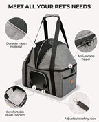 BurgeonNest Top-Expandable Large Cat Carrier, Soft Sided Cat Bag Carrier for Medium Large Pet Up to 15 lbs, Upgraded Small Dog Car Seat, Puppy Travel Bag with Semi-Open Canopy