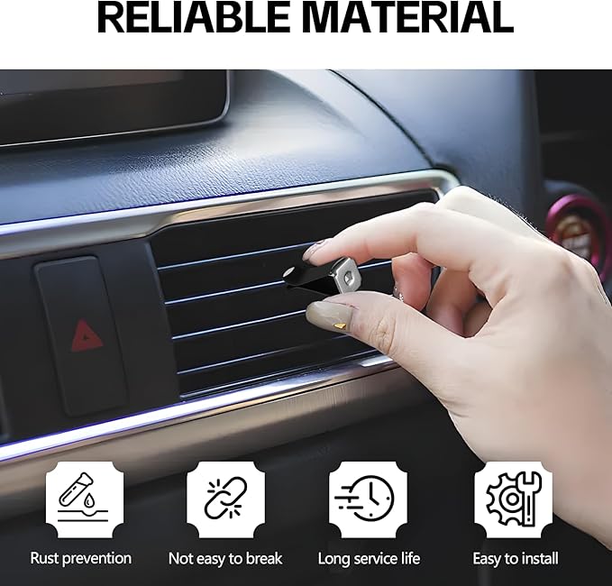 Wuyaoyao 60PCS Metal Car Air Vent Clips, 9mm Square Head Car Vent Clips, Automotive Air Freshener Clips Replacement, Vehicle Air Conditioner Outlet Clips Universal for Car Office Home
