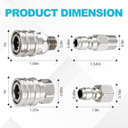 4 PCS Pressure Washer Coupler Quick Connect Fittings，1/4 in NPT Female and Male Thread (Premium Pressure Washer Hose Adapter Set), Stainless Steel Hose Connector, 2 Set